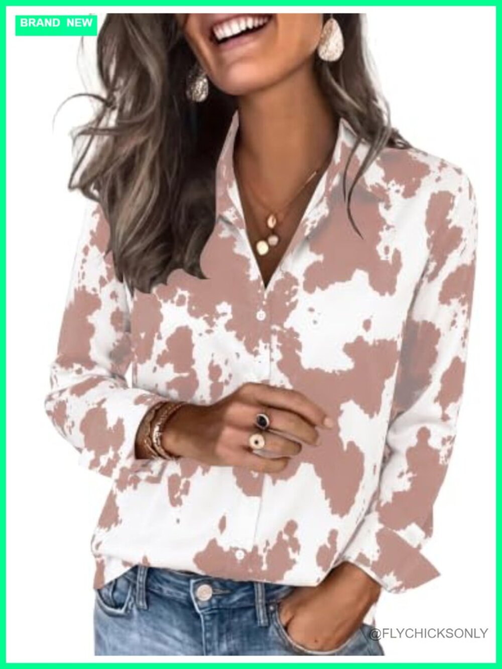 RICHSTORY Satin Button-Down Blouse Long Sleeve Business Casual Top